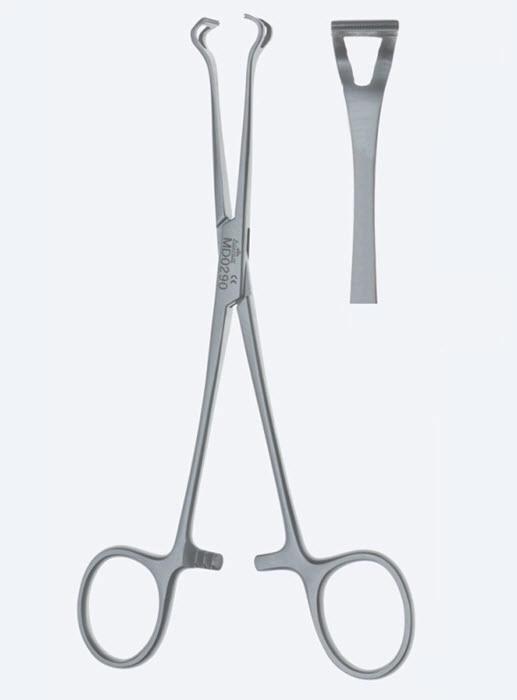 Зажими Babcock, для захоплення органів і тканин, прямі, вікончасті, атравматичні, загальна довжина 160 мм. Бренд - Asanus Medizintechnik Gmb, Німеччина